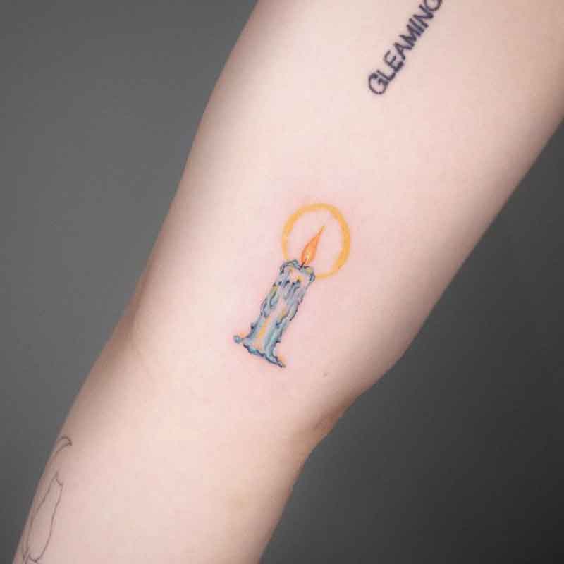 Lit Candle Tattoo 2