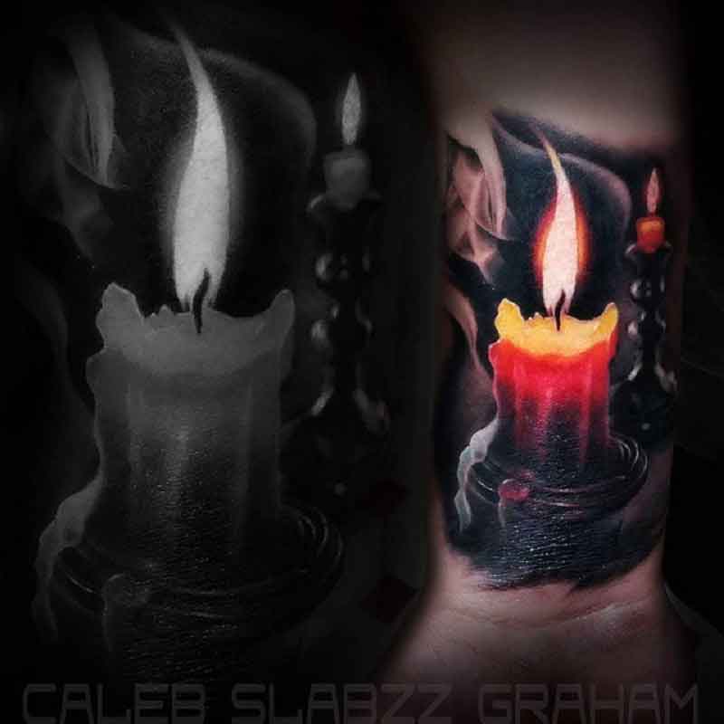 Lit Candle Tattoo 3