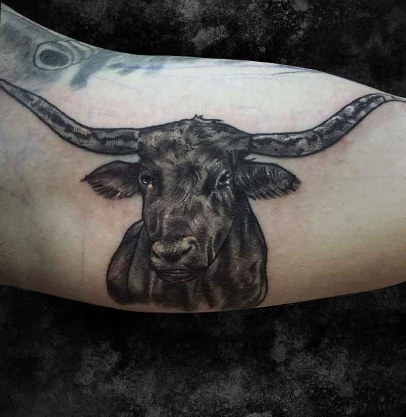 Longhorn Bull Tattoo 3