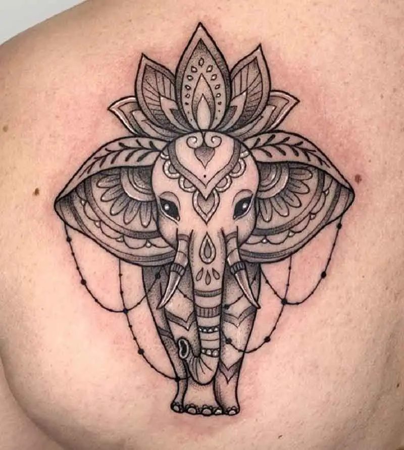 Mandala Elephant Tattoo 1