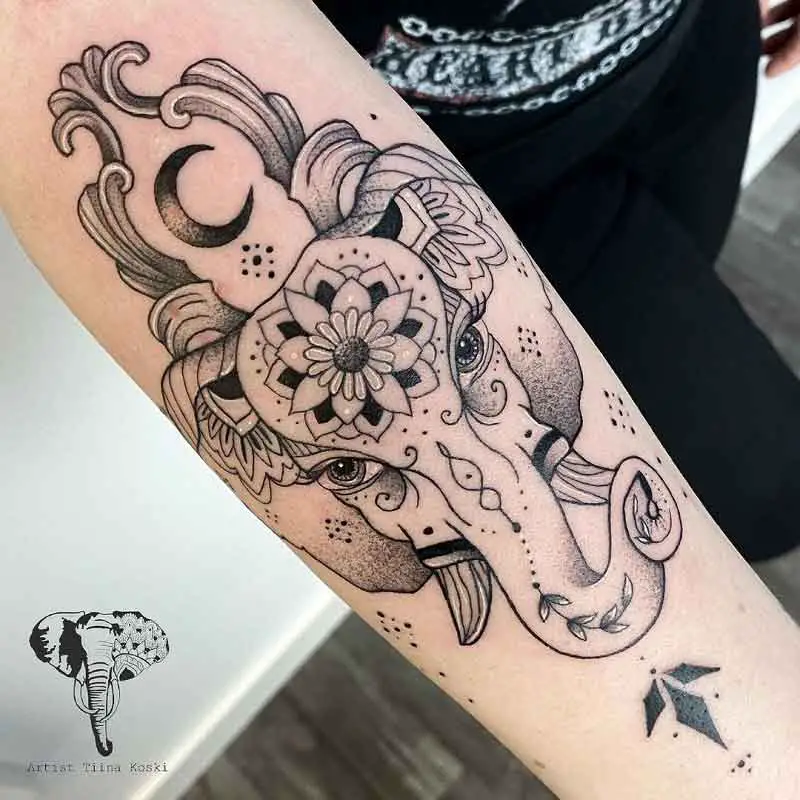 Mandala Elephant Tattoo 2
