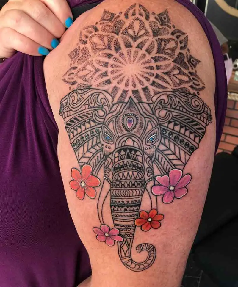 Amazing custom Thai elephant piece by  ALL DAY Tattoo BKK  Facebook