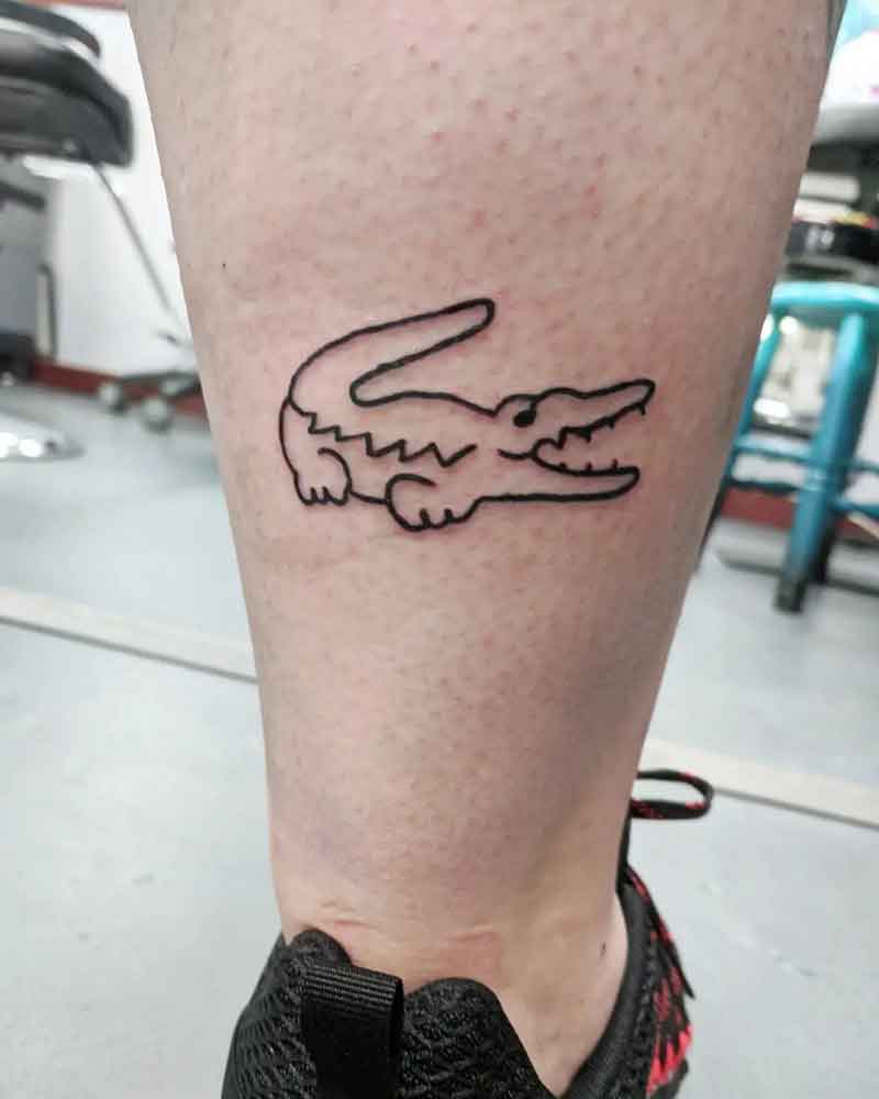 Minimalist Alligator Tattoo 2