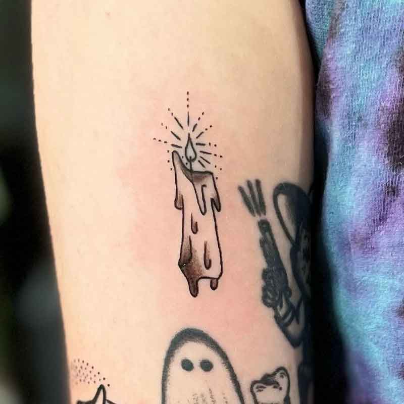 Minimalist Candle Tattoo 1