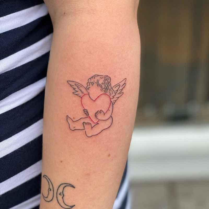 Minimalist Cupid Tattoo 1