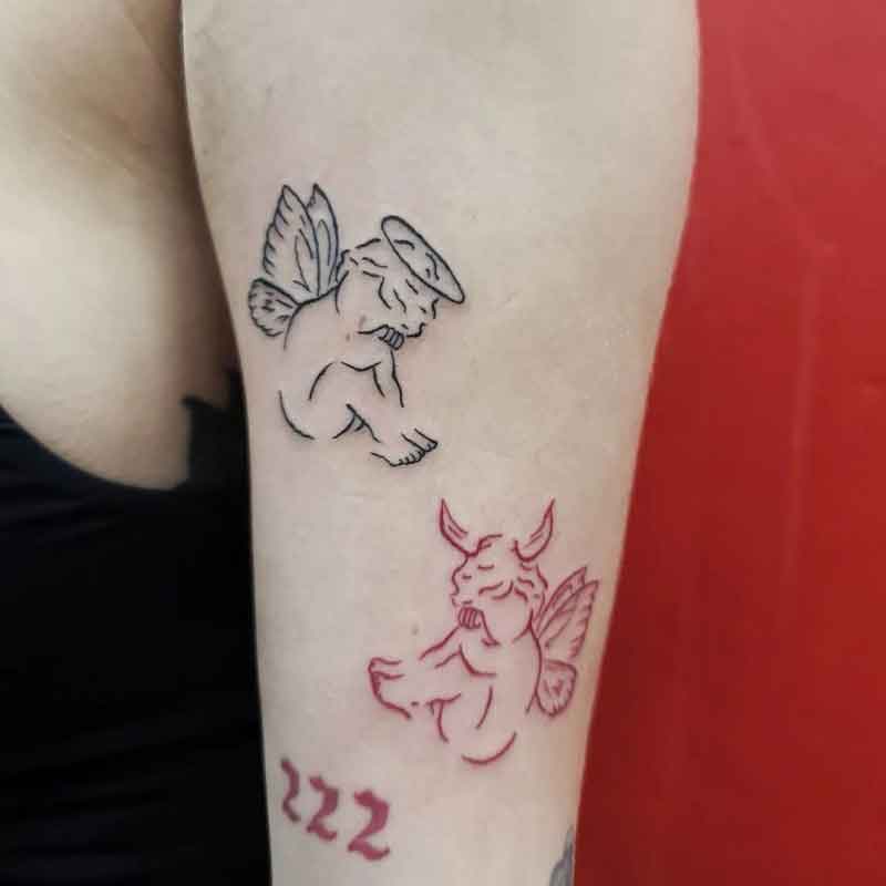 Minimalist Cupid Tattoo 2