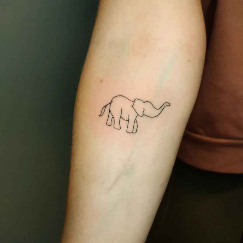 Minimalist Elephant Tattoo 2