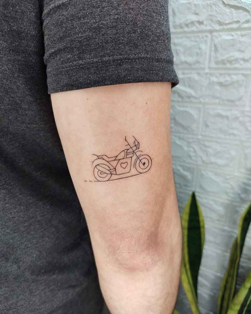 Minimalist Motorcycle Tattoo 2