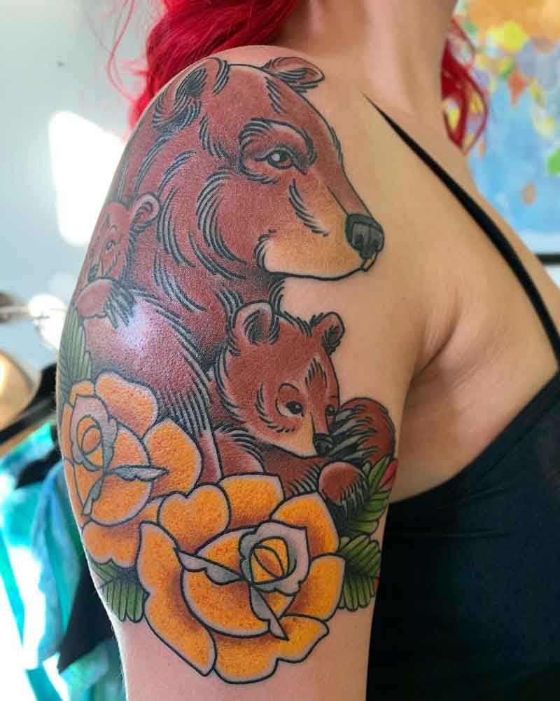 Mother Son Bear Tattoos 1