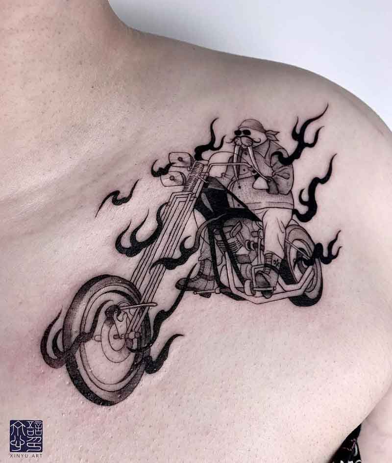 Motorcycle Chest Tattoo 2