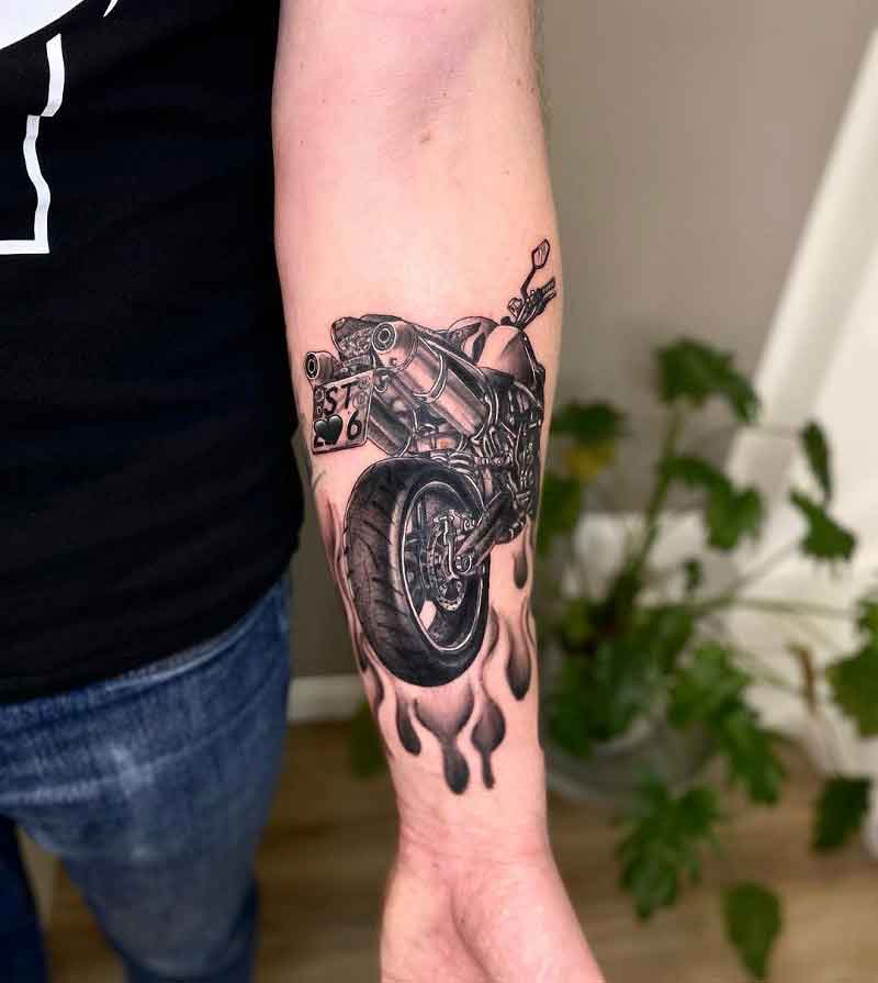 Motorcycle Hand Tattoo 3