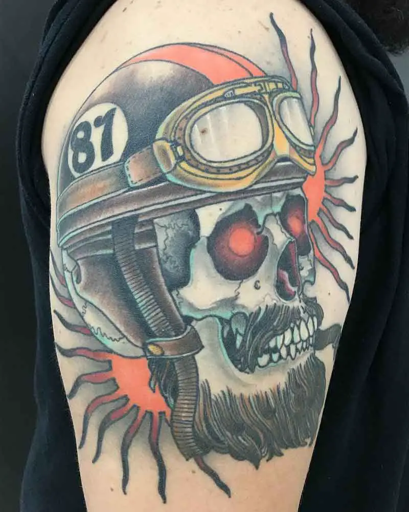 Motorcycle Helmet Tattoo 2