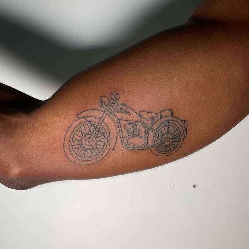 Motorcycle Outline Tattoo 3