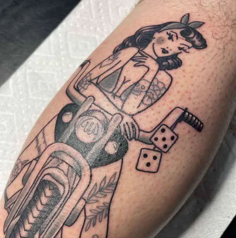 Motorcycle Pin Up Tattoo 2