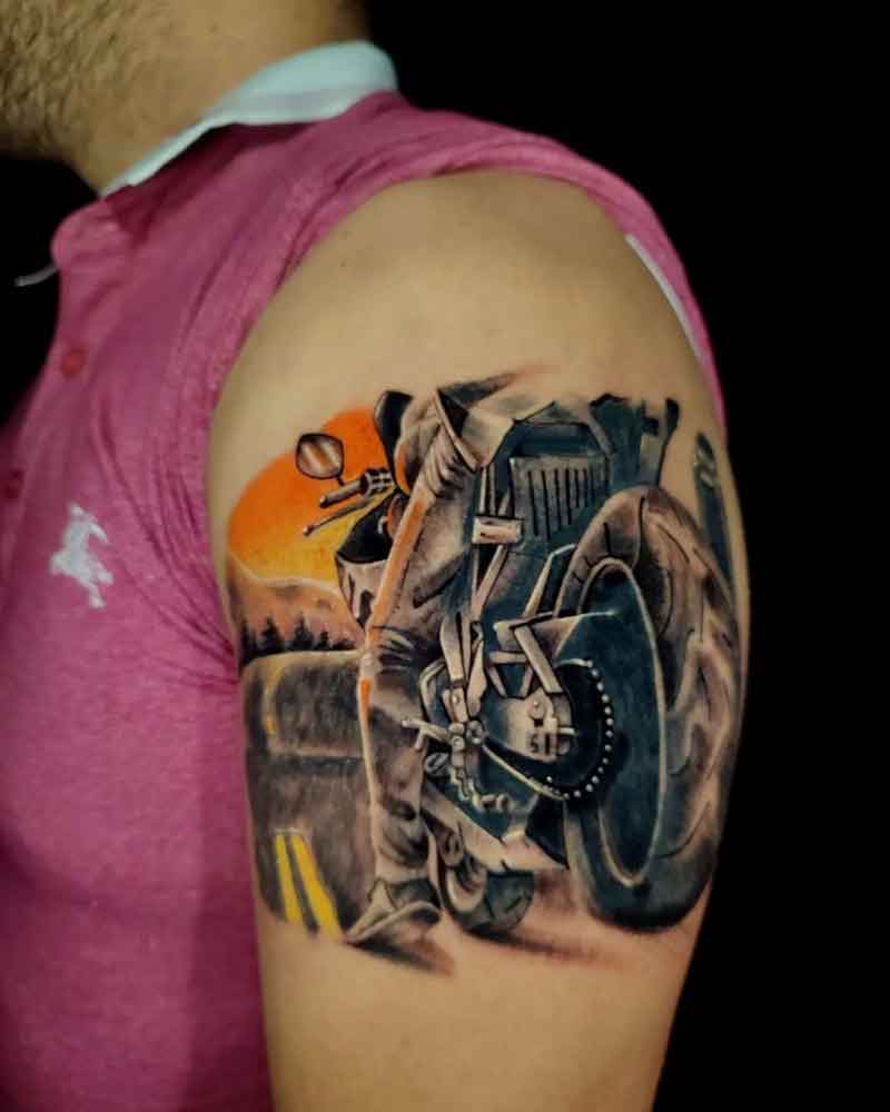 Motorcycle Shoulder Tattoo 3