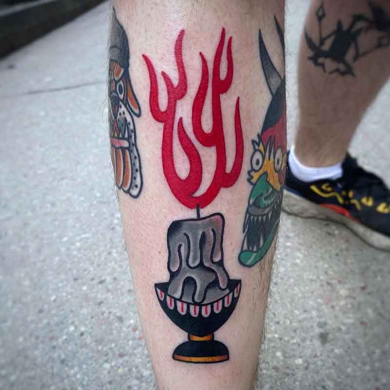Old School Candle Tattoo 2