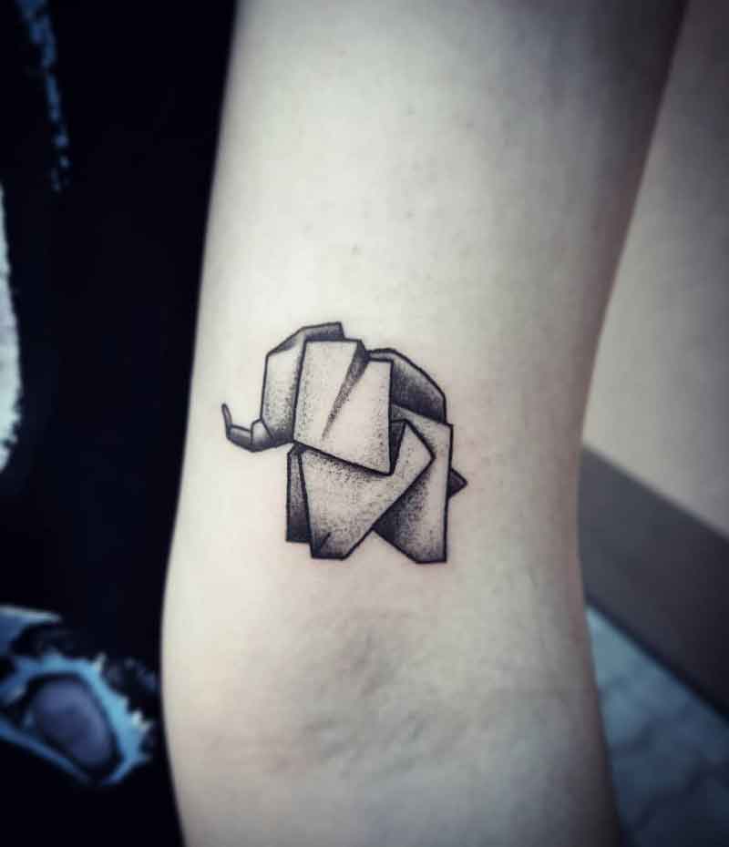 Origami Elephant Tattoo 1