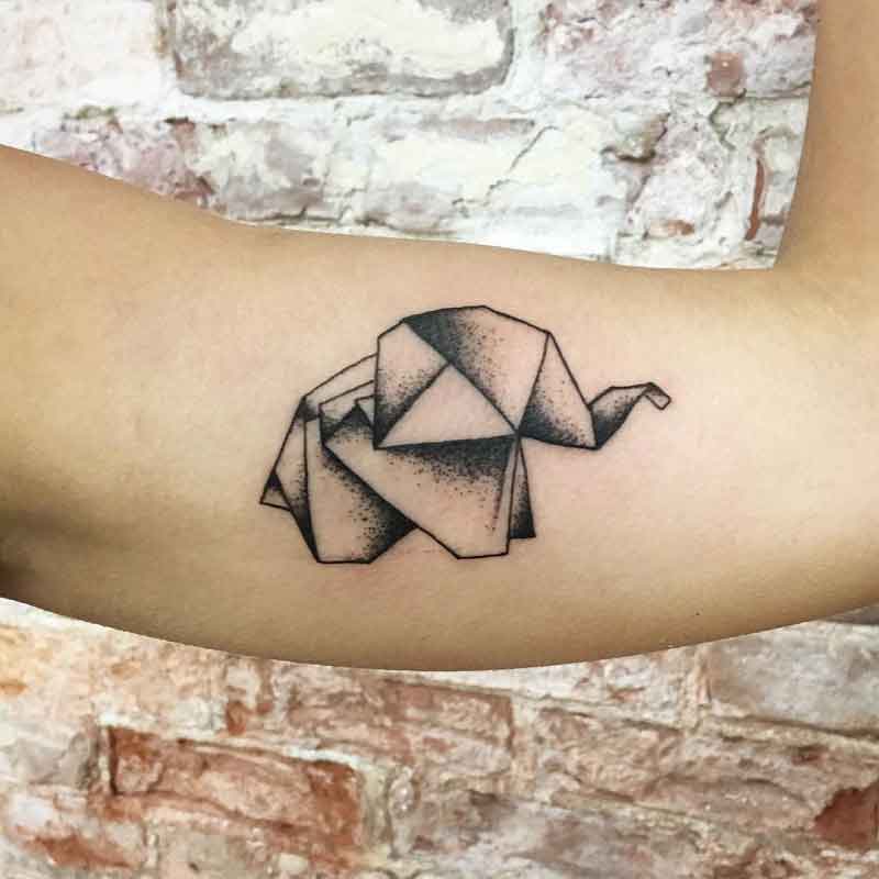 Origami Elephant Tattoo 3