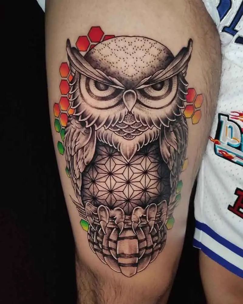 Owl Geometric Tattoo 1