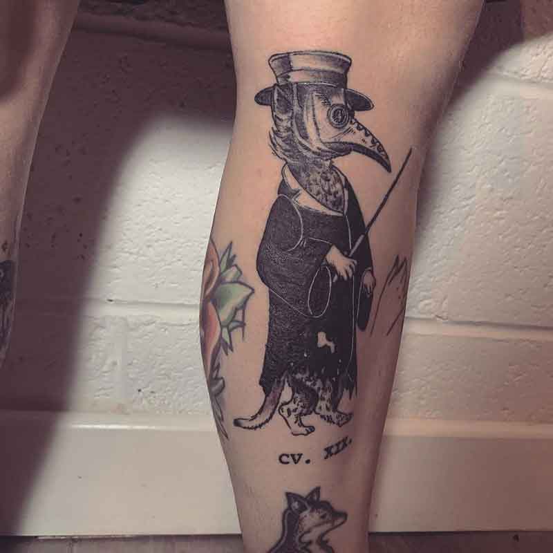 Plague Doctor Cat Tattoo 1