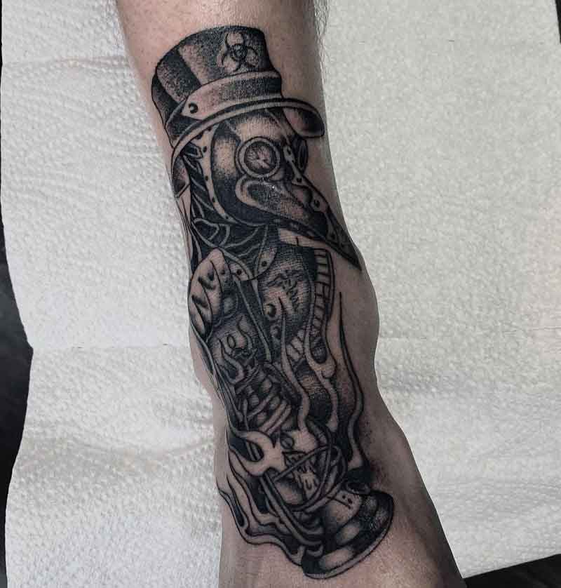Plague Doctor Leg Tattoo 1