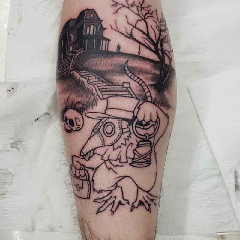 Plague Doctor Rat Tattoo 3