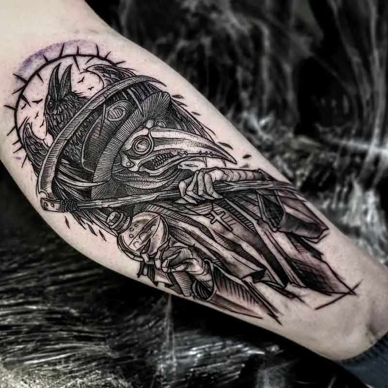Plague Doctor Raven Tattoo 2