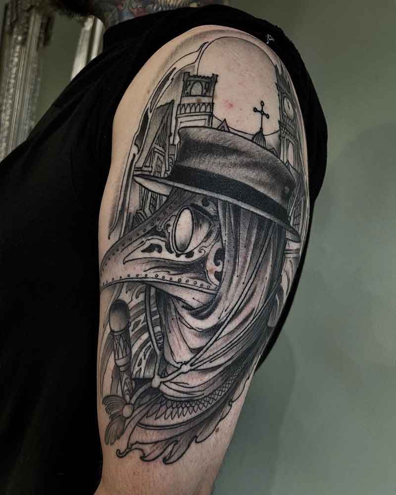 Plague Doctor Shoulder Tattoo 2