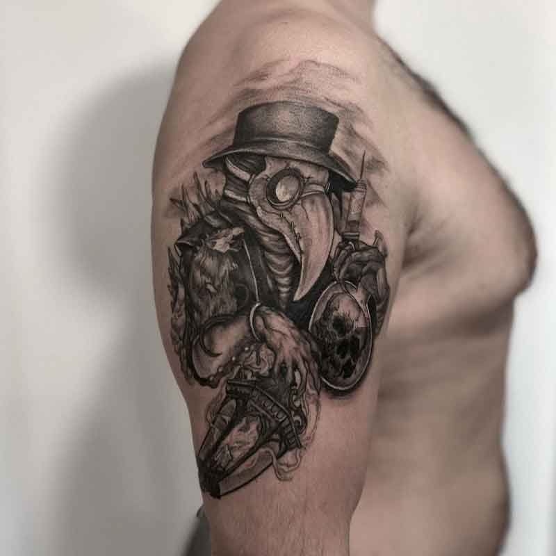 Plague Doctor Shoulder Tattoo 3