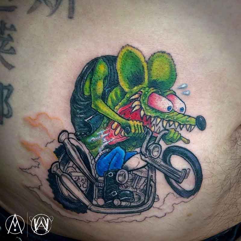 Rat Fink Motorcycle Tattoo 1