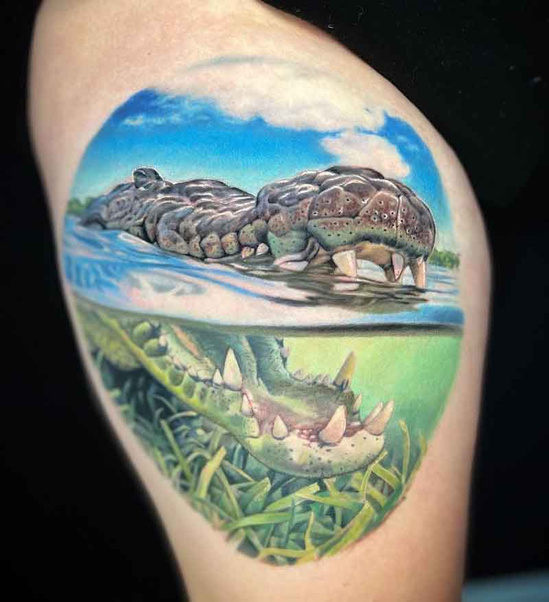 Realistic Alligator Tattoos 3