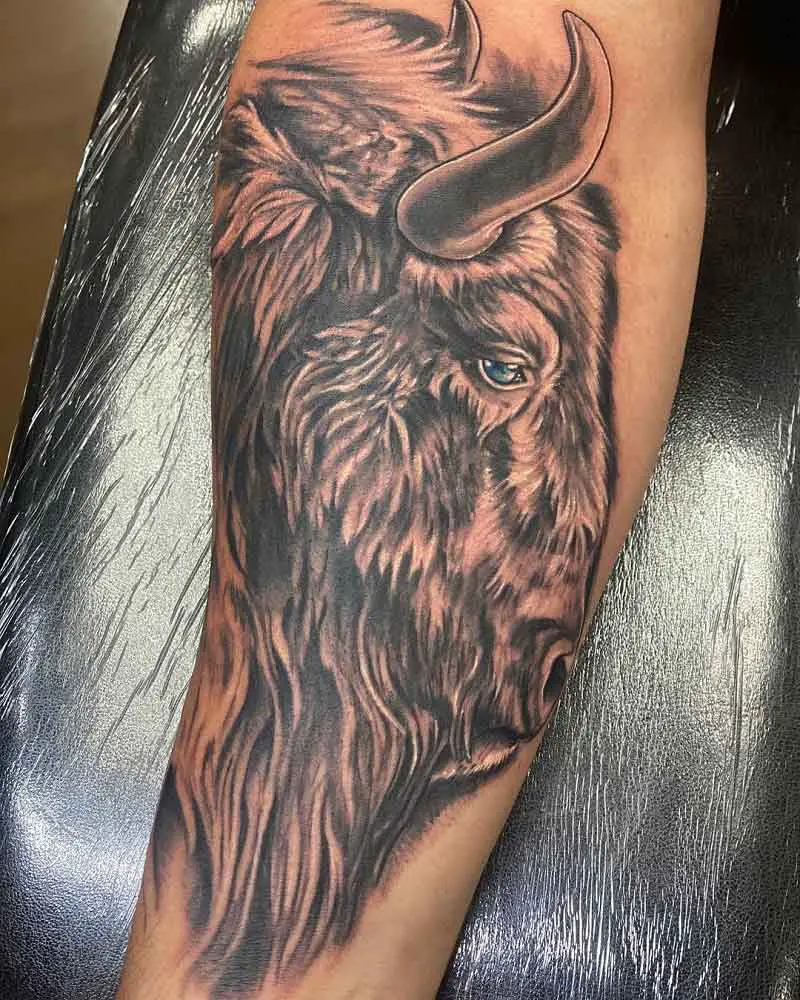 Realistic Bison Tattoo 1