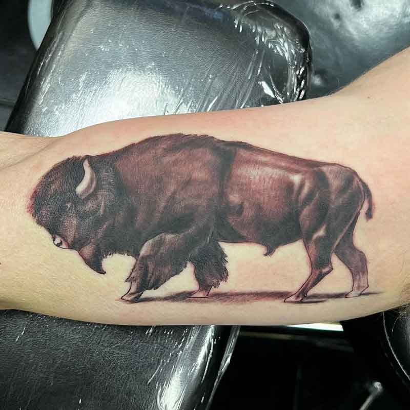 Realistic Bison Tattoo 2