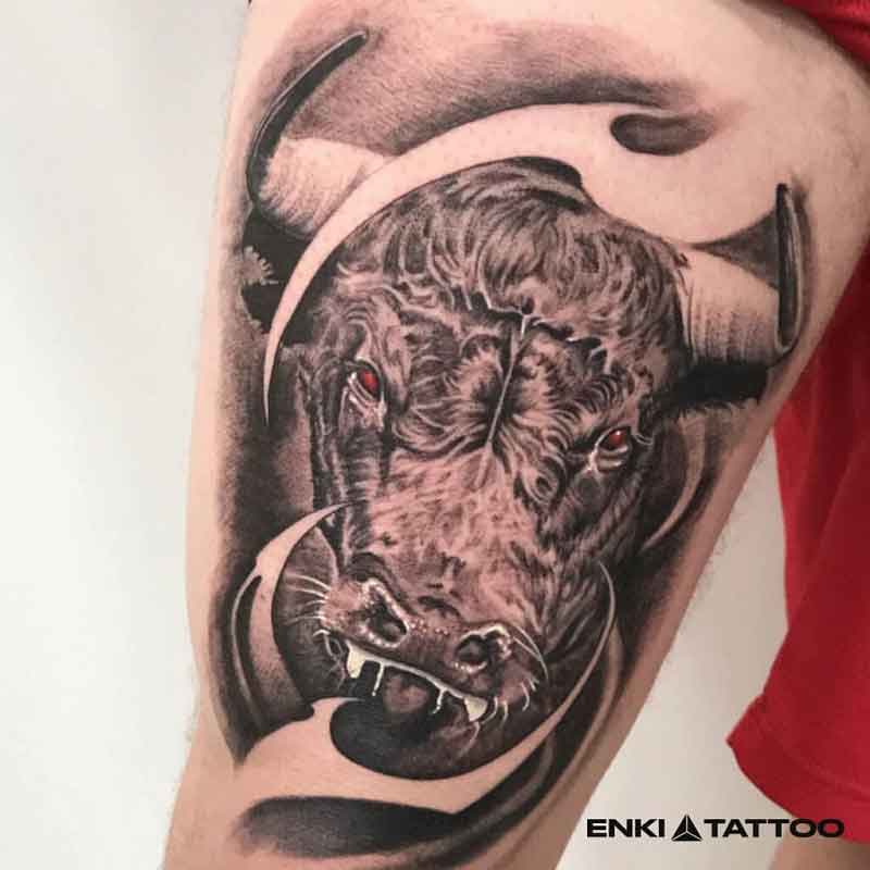 Realistic Bull Tattoo 1