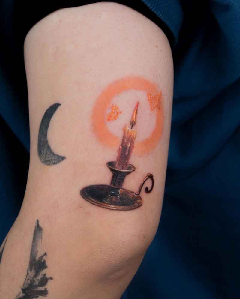 Realistic Candle Tattoo 1