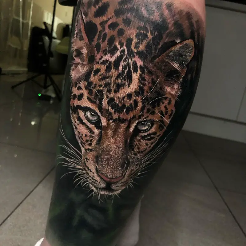 Realistic Leopard Tattoo 1