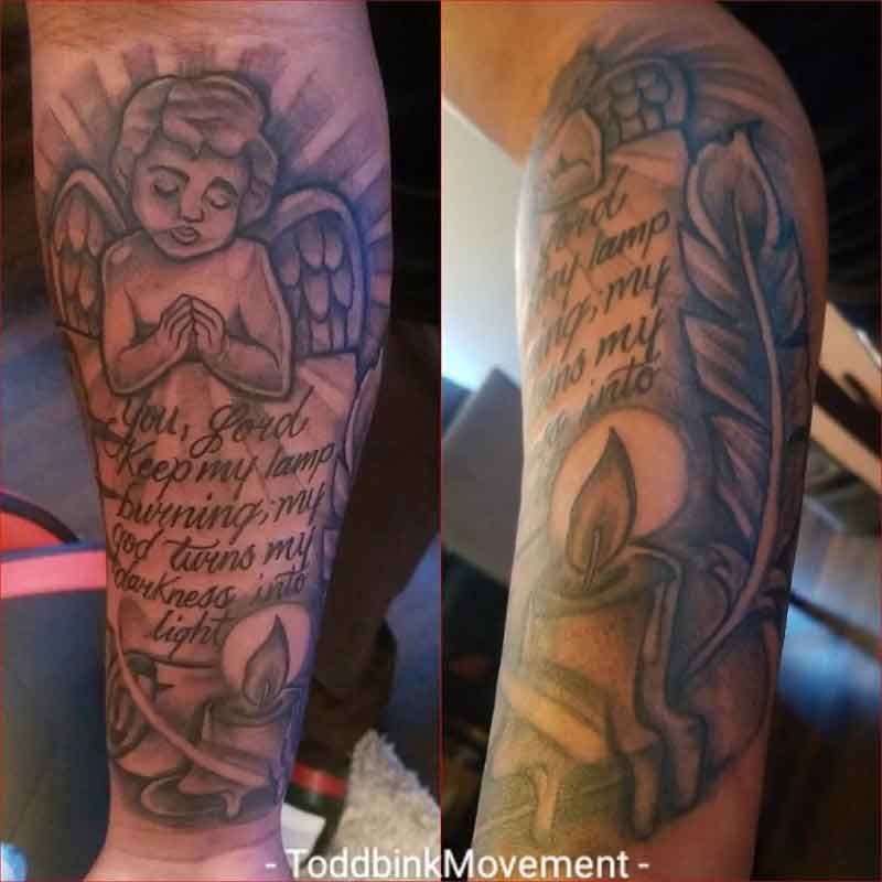 Religious Candle Tattoo 2