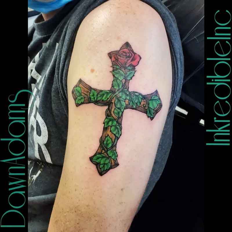 Rose Cross Tattoo 2
