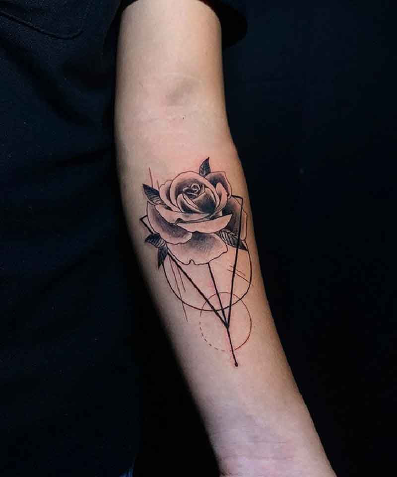 Rose Geometric Tattoo 1