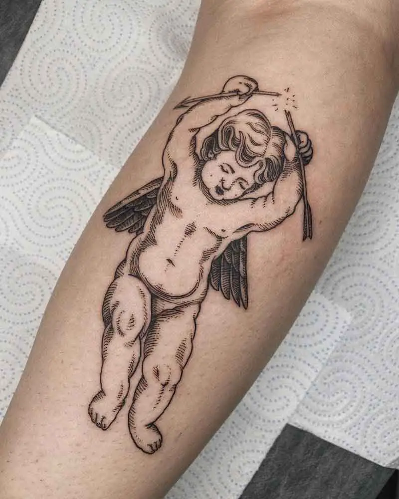 Sad Cupid Tattoo 3