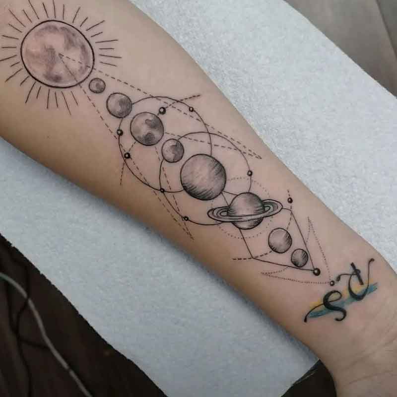 Solar System Geometric Tattoo 3