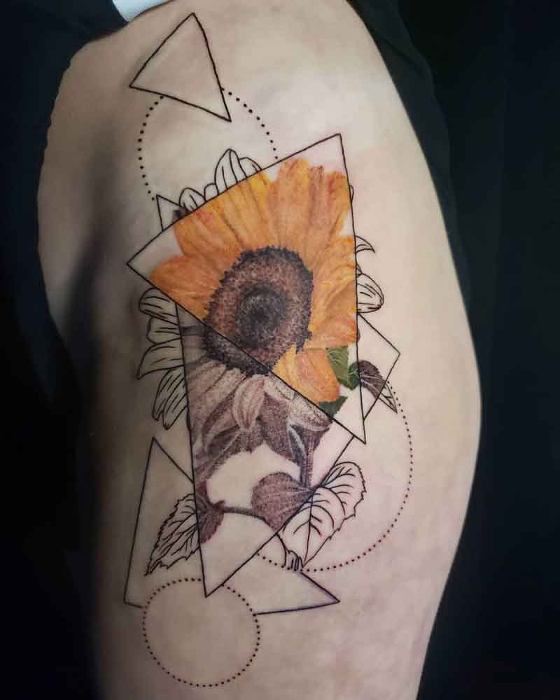Sunflower Geometric Tattoo 1
