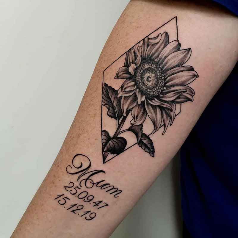 Sunflower Geometric Tattoo 2