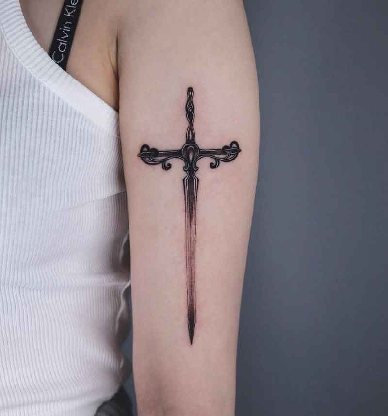 Sword Cross Tattoo 1
