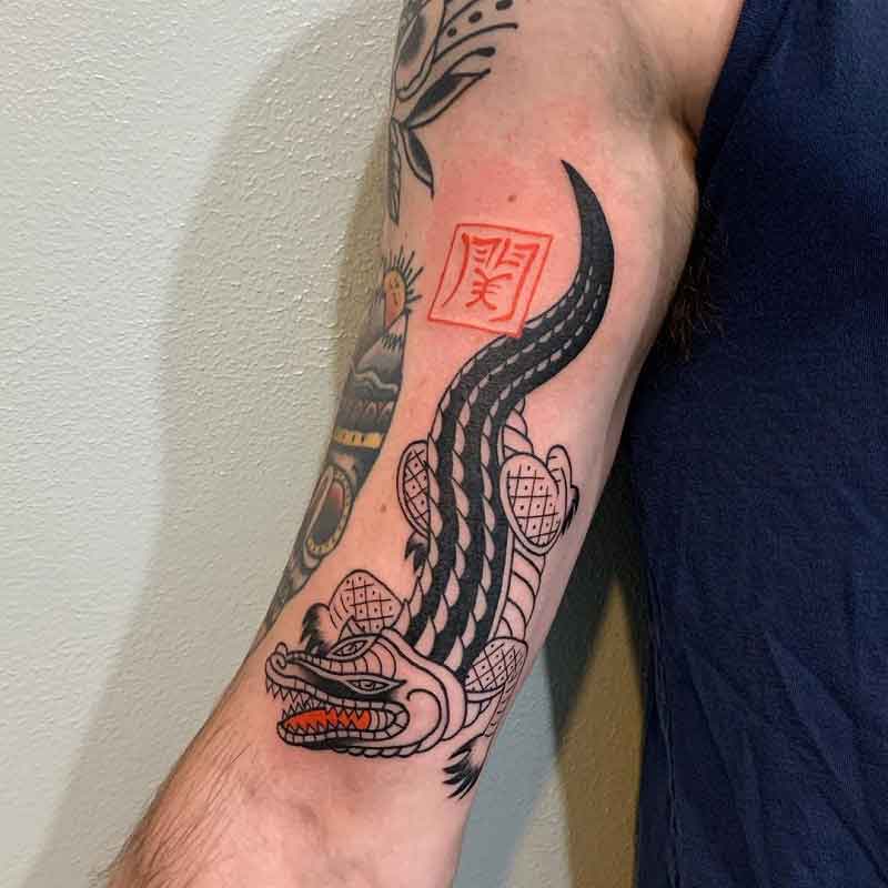 Traditional Alligator Tattoo 1