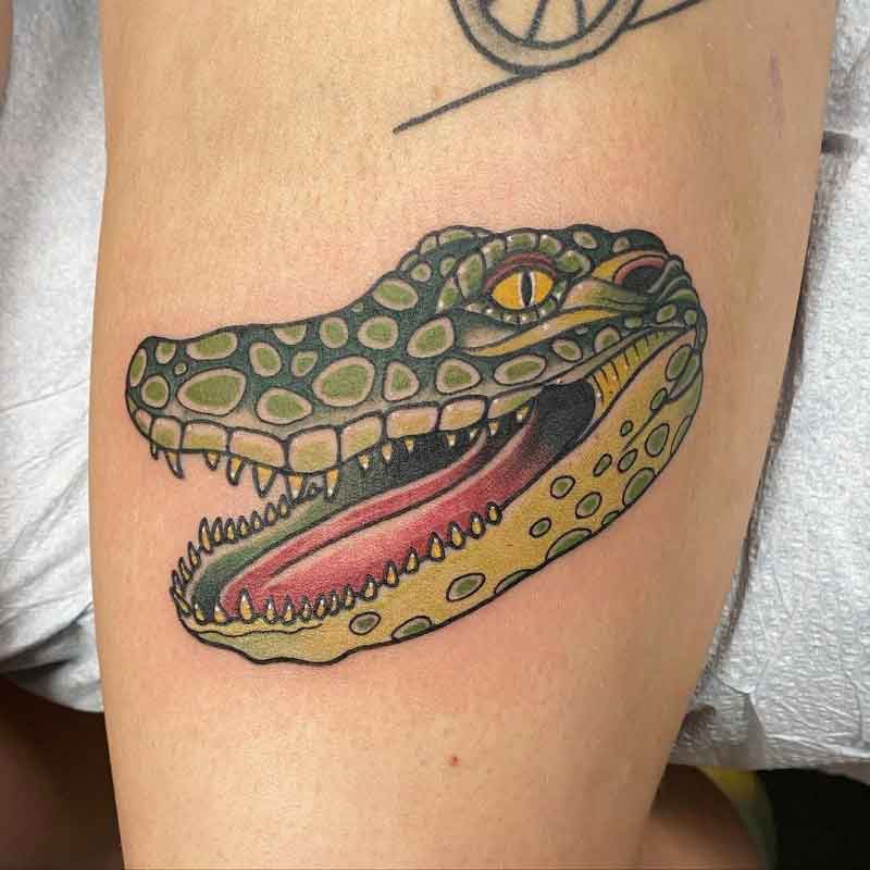 Traditional Alligator Tattoo 2