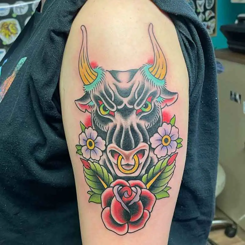 Traditional Bull Tattoo 2