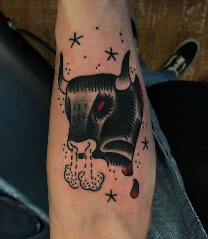 Traditional Bull Tattoo 3