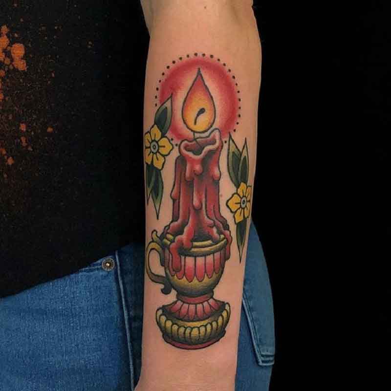 Traditional Candle Tattoo 1