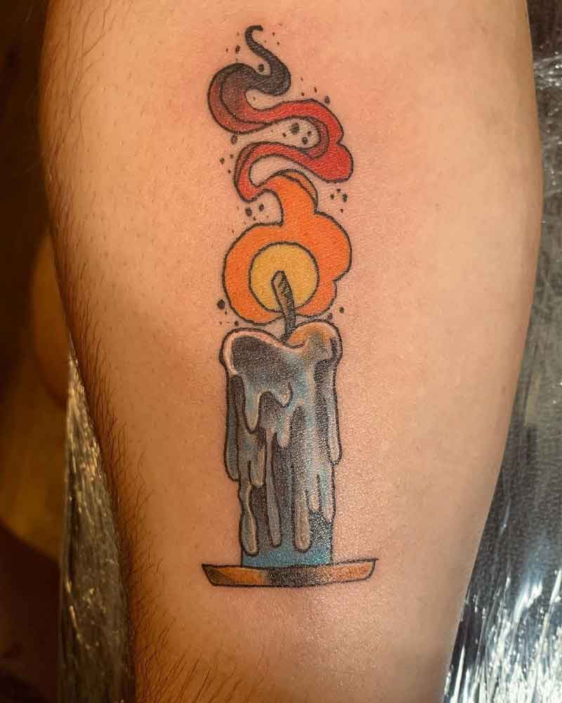 Traditional Candle Tattoo 2